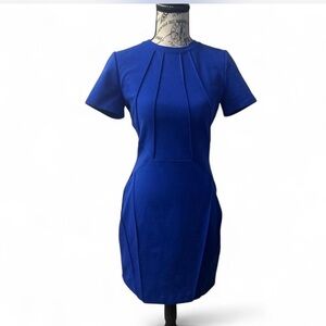 Express Royal Blue Short Sleeve Sheath Mini Dress